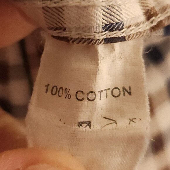 English Laundry Brown Blue White Check Contrasting Cuff Shirt 17 1/2 -34/35 - Picture 7 of 7